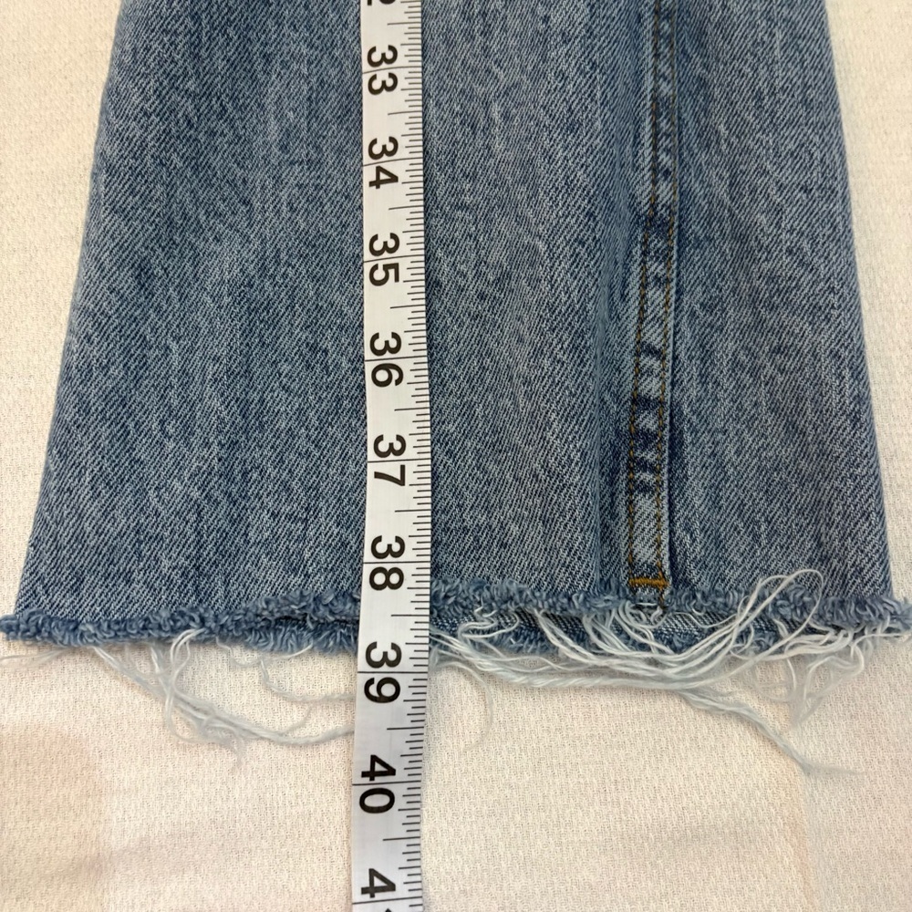 The Drop Raw Hem Straight Leg Jeans Light Wash Minimal Denim 28 - Picture 7 of 13